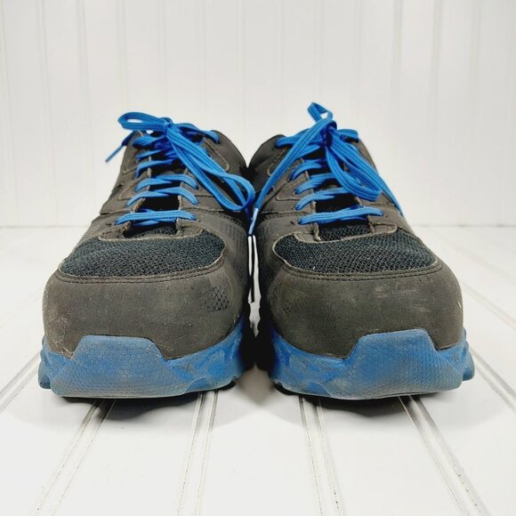 Timberland PRO Powertrain Alloy Toe ESD Work Black Blue Athletic Sneakers A927 - Picture 3 of 11